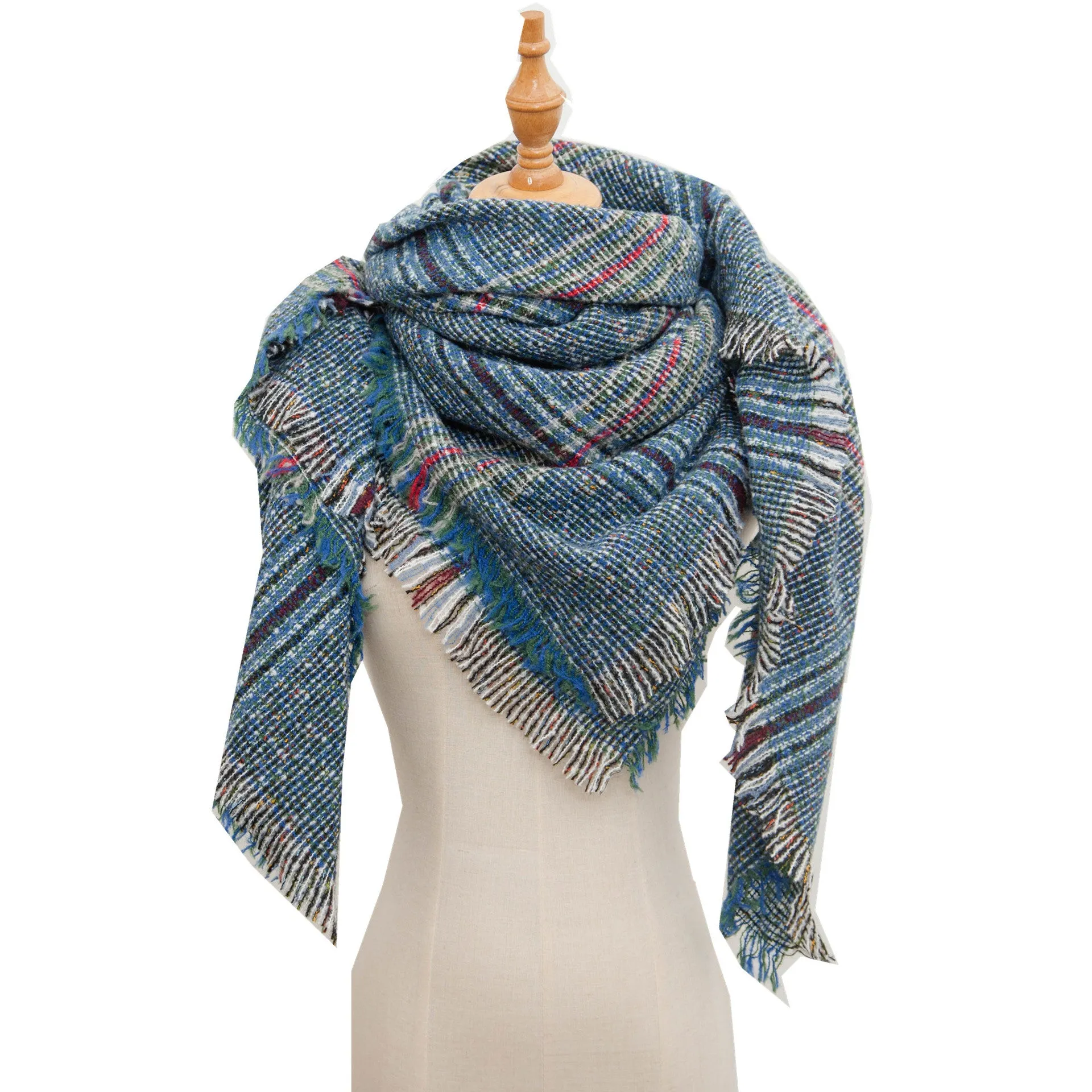 Women's square scarf in autumn and winter, big grid square scarf scarf shawl