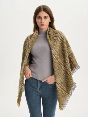 Women's square scarf in autumn and winter, big grid square scarf scarf shawl