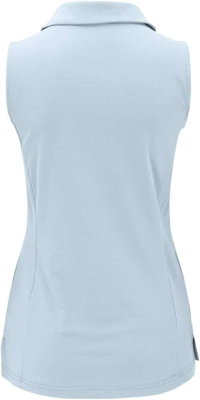 Women's Summer Solid Color Button T Shirt Stand Up Collar Sleeveless Casual Sports Top Tennis T Loose Casual T Shirt