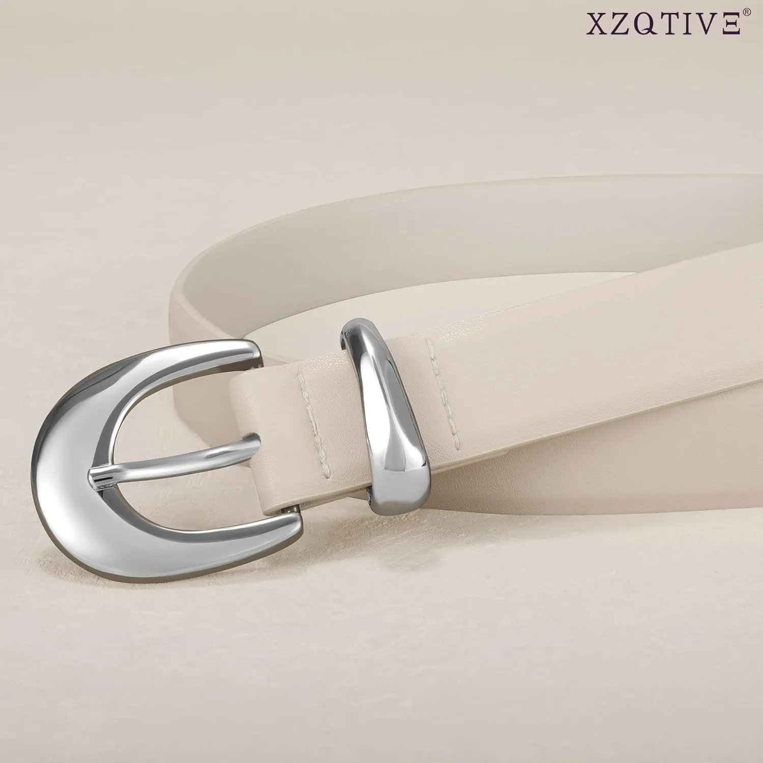 XZQTIVE Women Leather Belt for Jeans Pants Ladies Fashion Skinny belt with Gold Silver Buckle