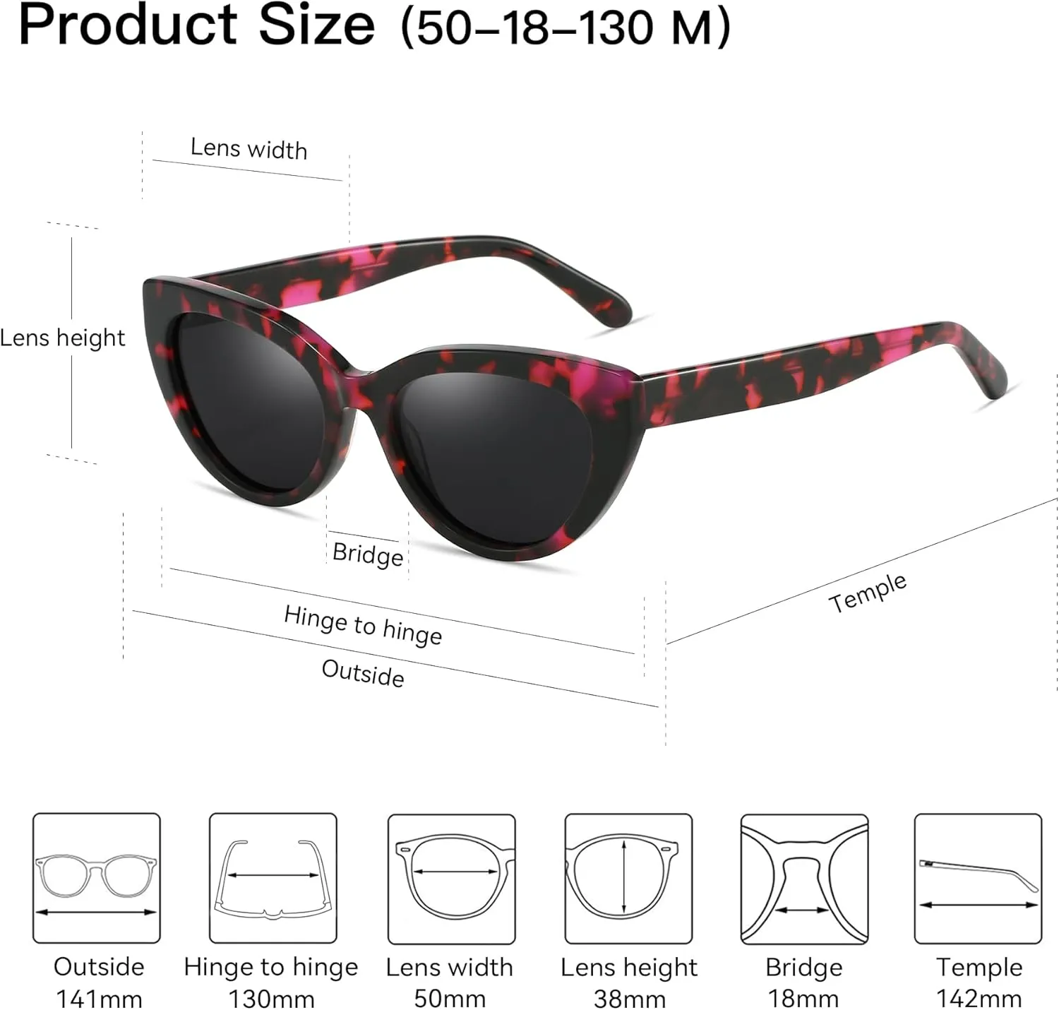 ZENOTTIC Trendy Polarized Women Sunglasses: Retro Cateye Shades for Ladies - Sun Glasses with UV400 Protection