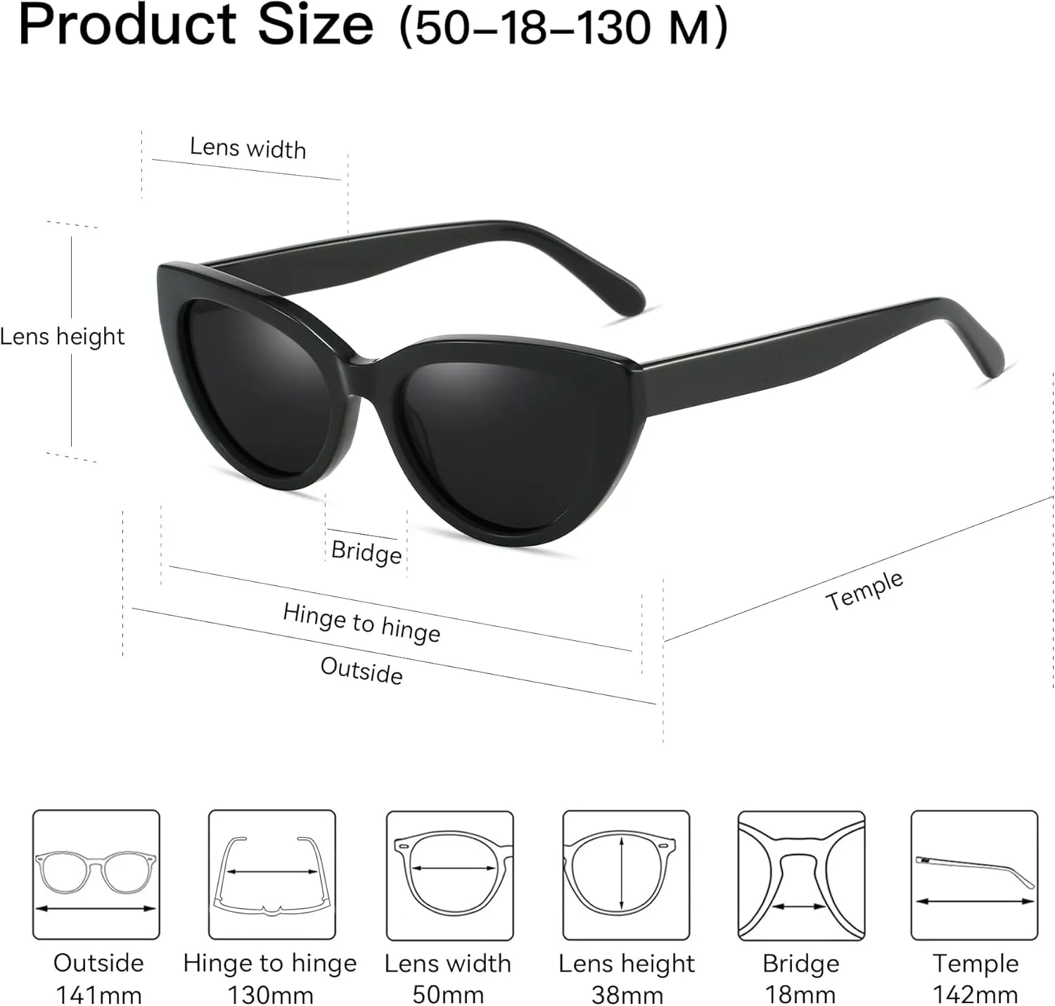 ZENOTTIC Trendy Polarized Women Sunglasses: Retro Cateye Shades for Ladies - Sun Glasses with UV400 Protection